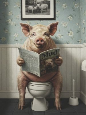 Pig In the Bathroom