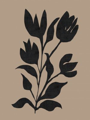 Black Tulips Modern Botanical Silhouette