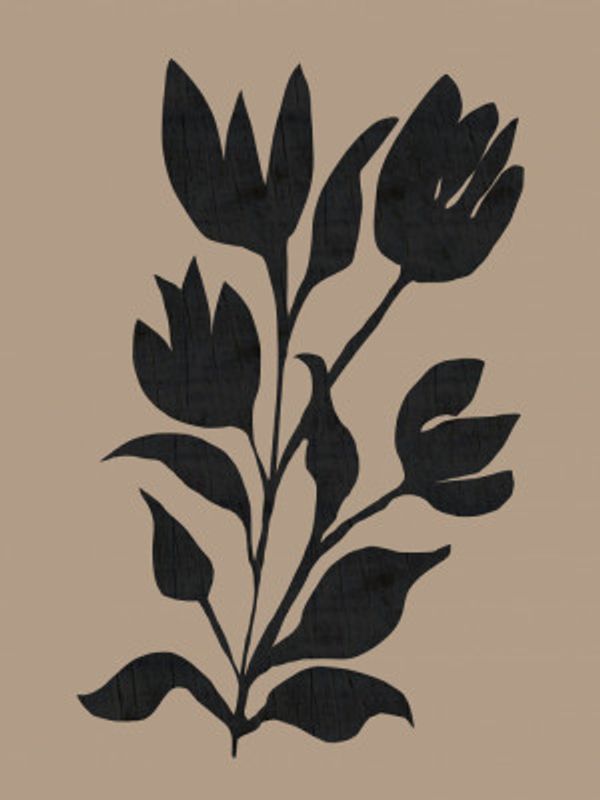 Black Tulips Modern Botanical Silhouette