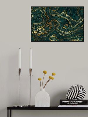 250406b Teal and Gold Marble Texture Ii
