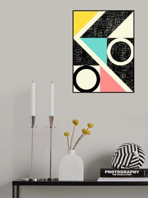 Vibrant Geometric Design with Distressed Textures