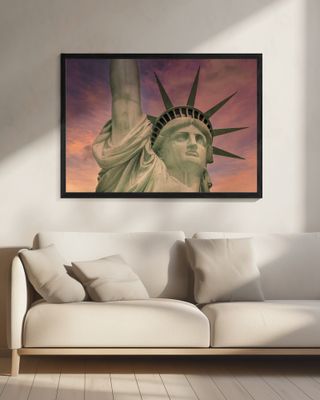 NEW YORK CITY Statue of Liberty at sunset