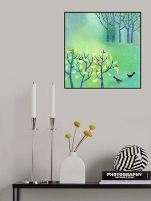 Green Landscape With Birds And Trees