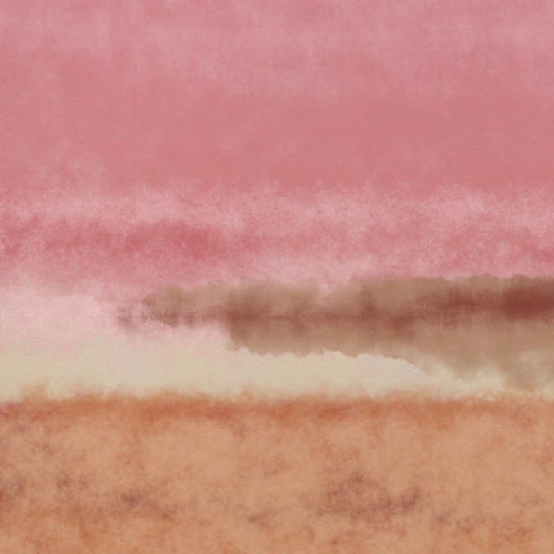 Abstract watercolor landscape in pastel colors no. 3. Pink, terra, orange.