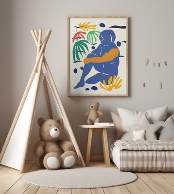 Blue Figure Abstract