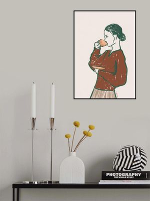 Woman Drinking Tea in Rust