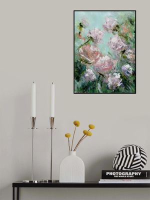 Floral Brushstrokes in Pink and Green