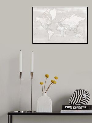Detailed world map with cities, Maeli warm