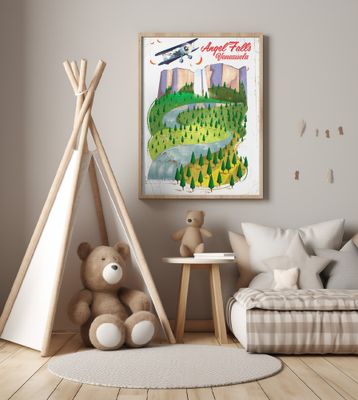 Angel Falls Venezuela Travel Poster