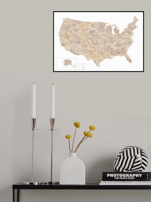 Taupe watercolor US map