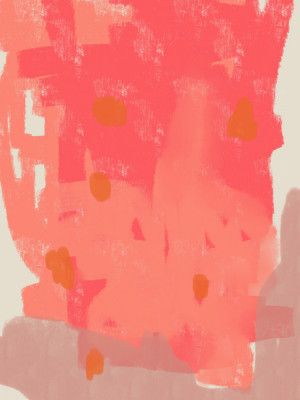 Abstract Painting In Pastel Colors. Orange and pink.
