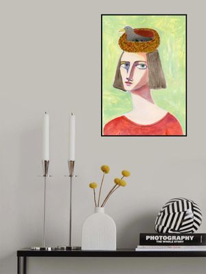 Bird Lover with Bird Nest on Head