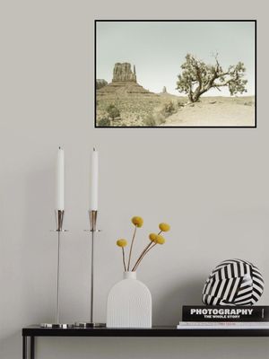 MONUMENT VALLEY Vintage West Mitten Butte and Tree