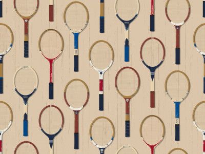 Vintage Tennis Rackets Beige