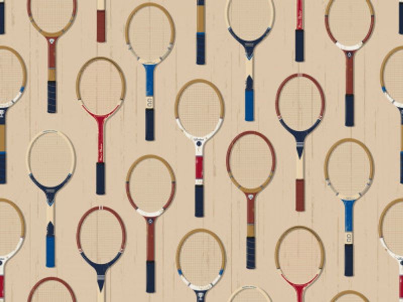 Vintage Tennis Rackets Beige