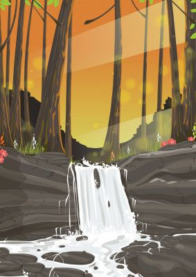 Waterfall In The Forest