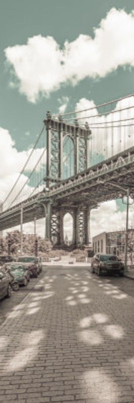 NYC Manhattan Bridge Panorama | urban vintage style