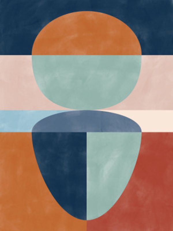 Geometric Shapes In Muted earth tones