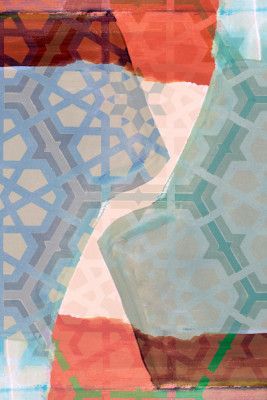 Overlapping Geometric Patterns in Soft Hues