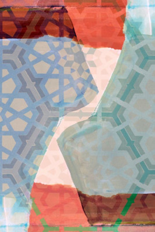 Overlapping Geometric Patterns in Soft Hues