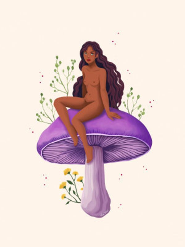 Purple Mushroom Goddess