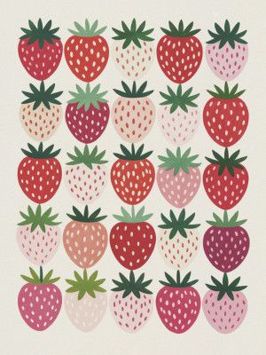 Strawberries In Rows