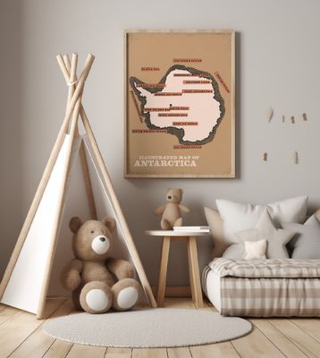 Illustrated Map Of Antartica