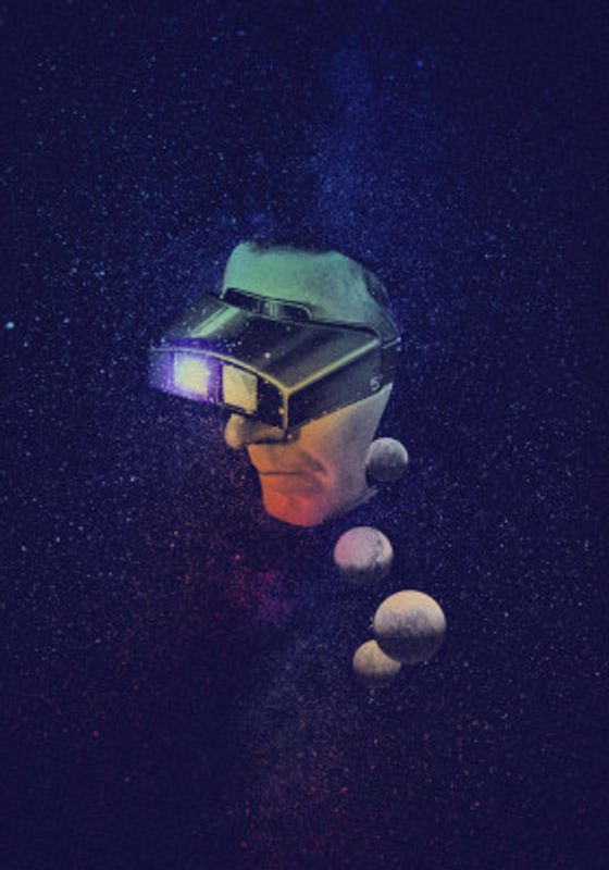 VR Headset In Outer Space