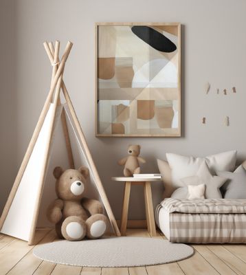 Abstract Copper Neutral Tone Painting 3