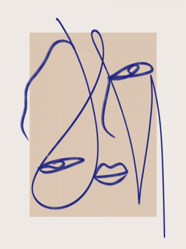 Abstract Blue Line Art