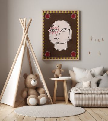 Minimalist Line Drawing Of A Face