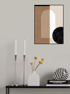 Geometric Shapes in Earthy Tones with a Black Circle