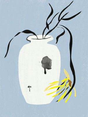 Vase And Withered Bloom