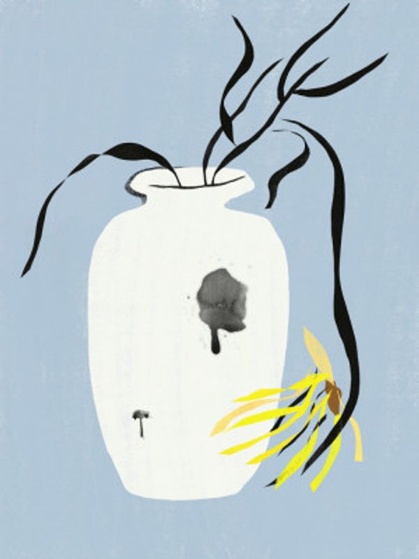 Vase And Withered Bloom