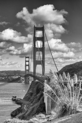 SAN FRANCISCO Golden Gate Bridge - monochrome