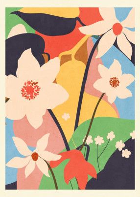 Abstract Art Landscape Flowers