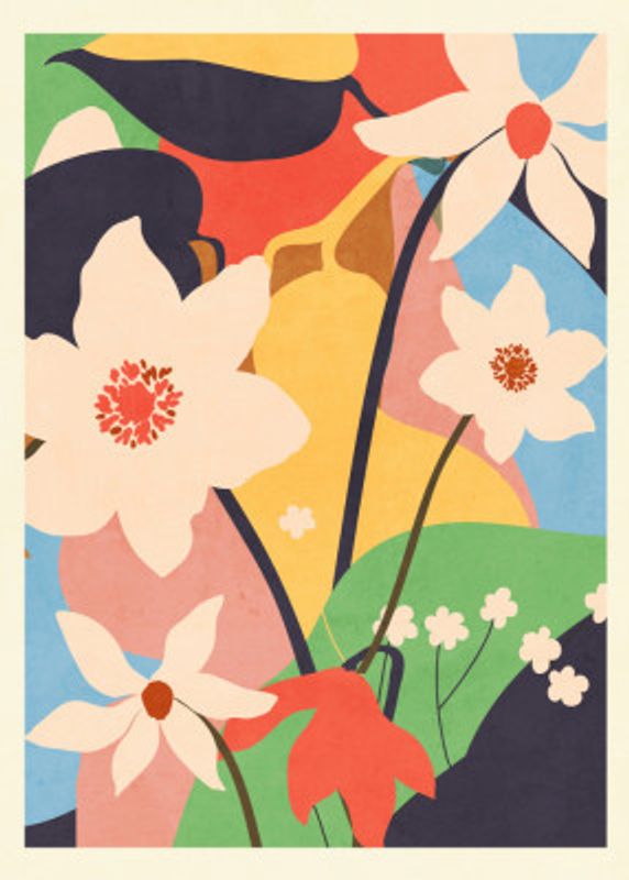 Abstract Art Landscape Flowers