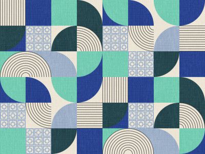 Palm Springs Desert Shapes Ocean Blue