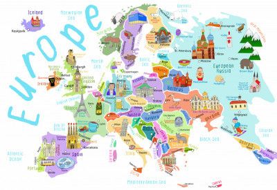 Illustrated Map of Europe by Map Illustrator Carla Daly