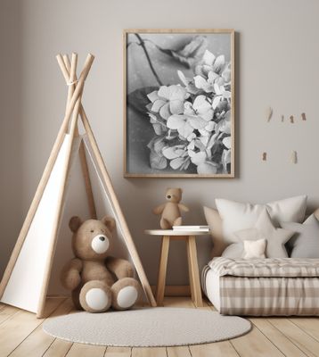 Dried Flowe ron Plate_black &amp; white