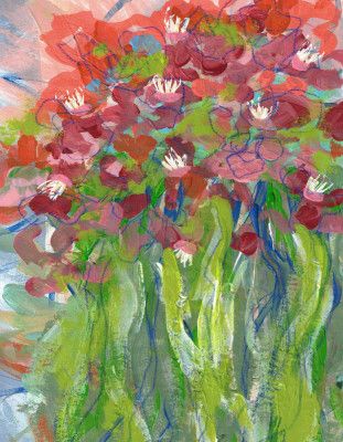 Floral Bouquet Freesias Lipstick Red