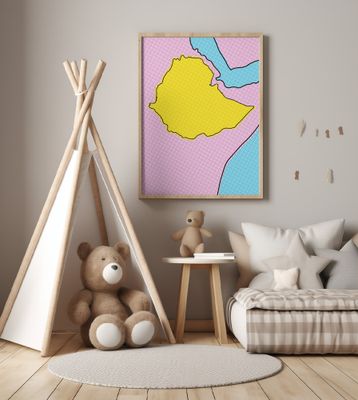 Ethiopia Pop Art Map