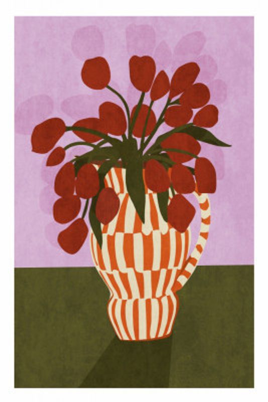 Bold Tulips in Vase
