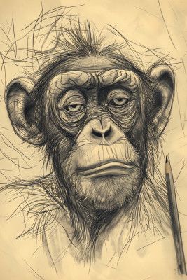 Monkey drawing