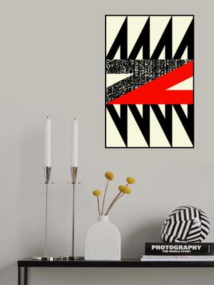 Bold Black Triangles and a Dynamic Red Shape