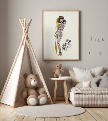 Gothic fashionista off white Illustration No2