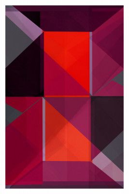 Geometric Composition With Bold Red And Purple Hues