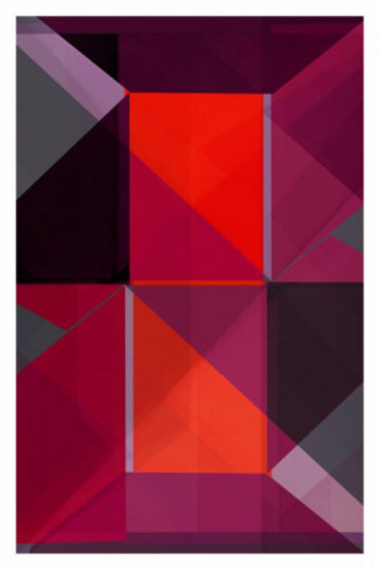 Geometric Composition With Bold Red And Purple Hues