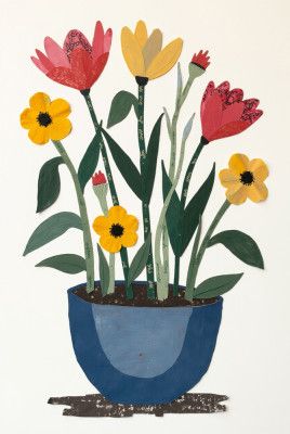 Potted Florals Colorful Flowers