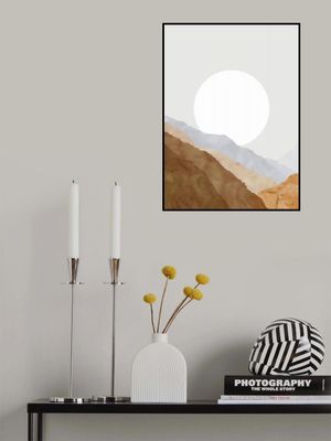 Boho moon and mountains
